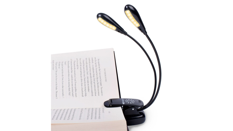 A book light will come in handy for late-night cram sessions.