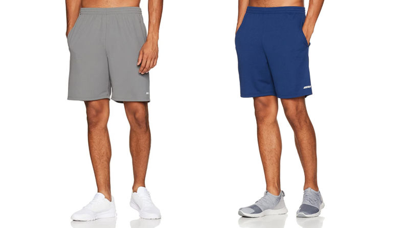 men wearing gray and blue amazon shorts