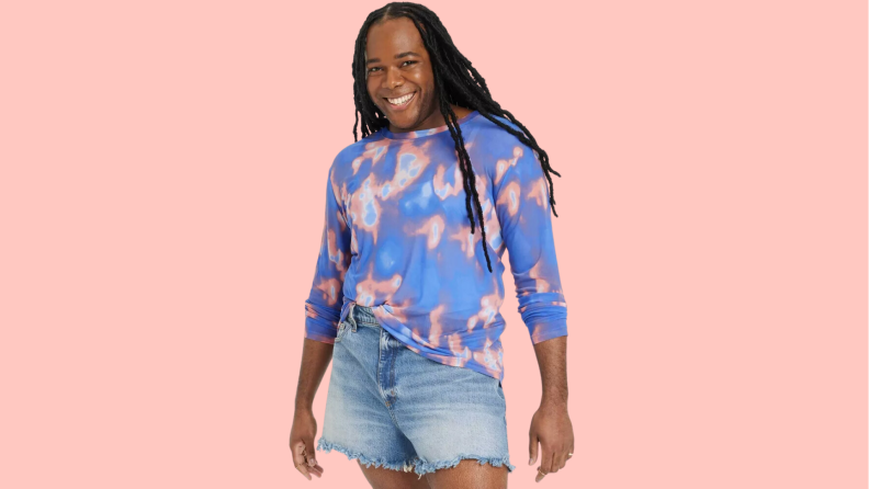 Tie dye mesh blouse