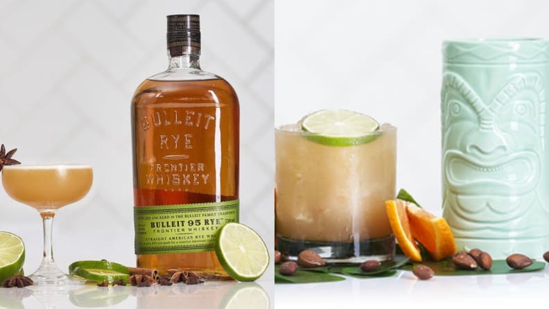 The current cocktail menu at Sourced includes this Bulleit Lion's Tale and Bacardí Añejo Cuatro Mai Tai.
