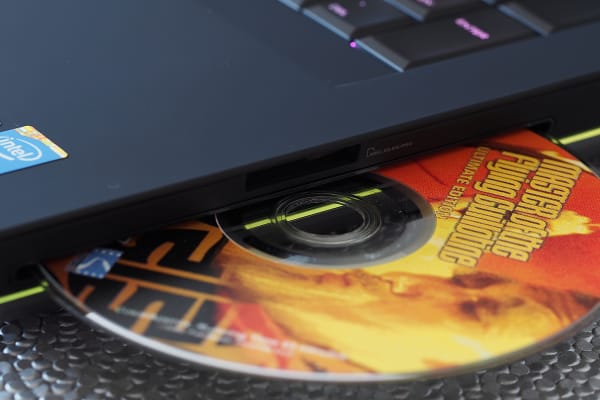 The Alienware 17 has a discrete Blu-ray drive on the right side.