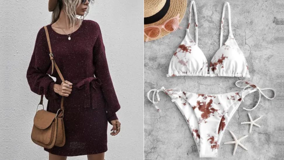 Zaful sweater dress and bikini