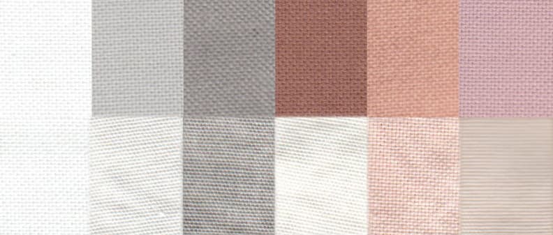 Before and after test stain results using the Normal cycle. From left to right: control, sweat, dirt, blood, cocoa, and red wine.