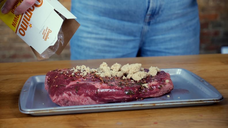 Prepping the meat