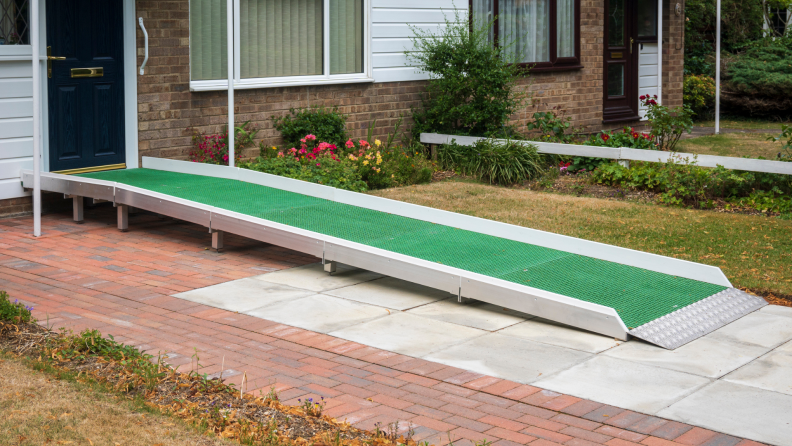 An access ramp installed at the door of a house.