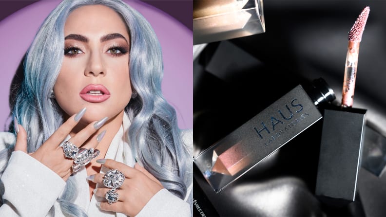 Lady Gaga poses wearing Haus Laboratories.
