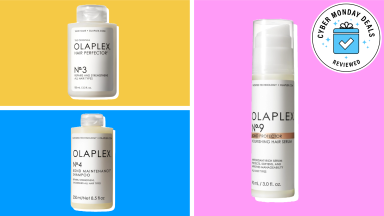 Three Olaplex products in a collage.