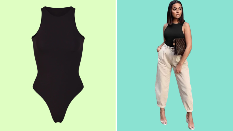Skims High Neck Bodysuit and REORIA knockoff