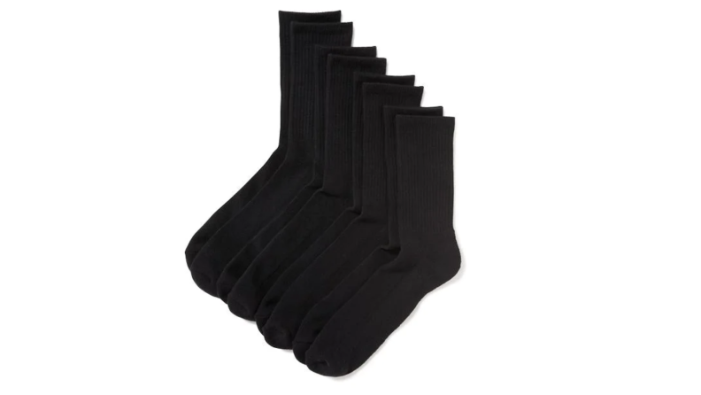 Four pairs of black socks.