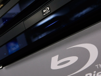 Sony Blu-ray players are displayed on a shelf at Best Buy.
