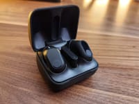 The Sony Inzone Buds case, ear bud, and USB charger.