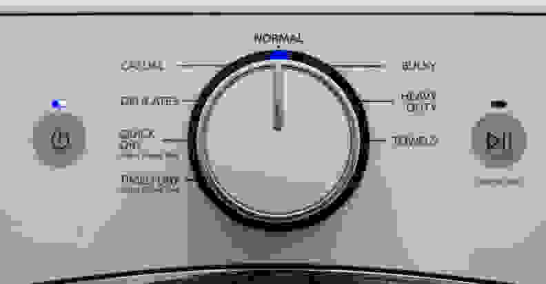 The Whirlpool Duet WED99HEDW's available cycle options aren't all that extensive, but still cover all the basics.