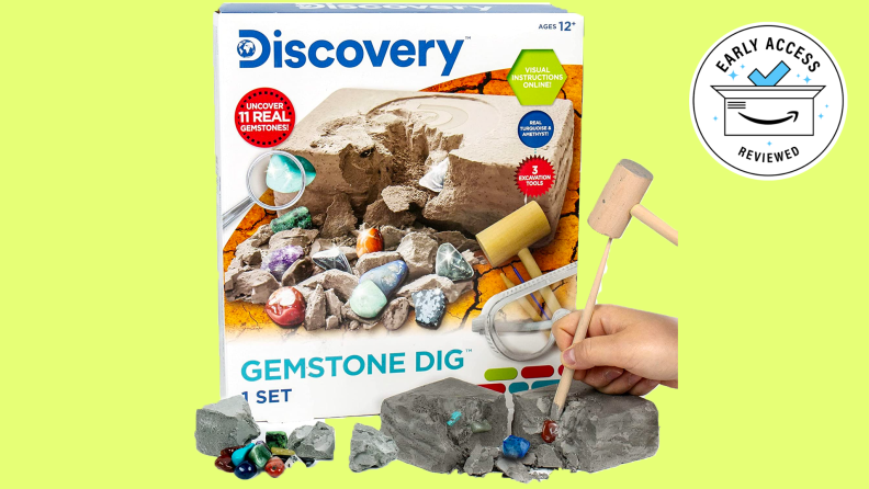 Discovery Kids Gemstone Kit on a yellow background