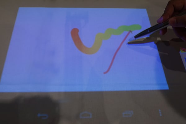 Users can draw picture using the TouchPico and the company's stylus.