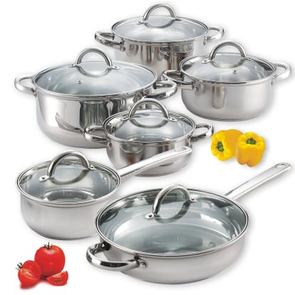 Product Image - Cook N Home Stainless Steel 12-Piece Cookware Set