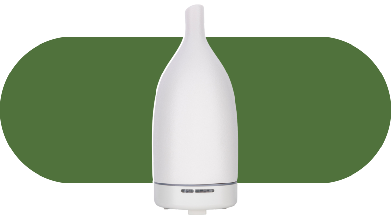 Product shot of the Saje Aroma Om scent diffuser.
