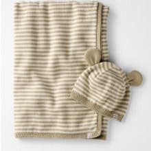 Product image of Baby Organic Cotton Sweater Knit Blanket and Cap Gift Set