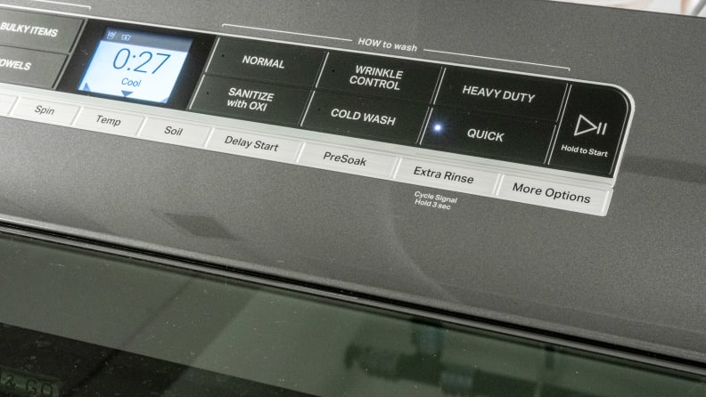 The How to Wash options on the Whirlpool WTW9127LC