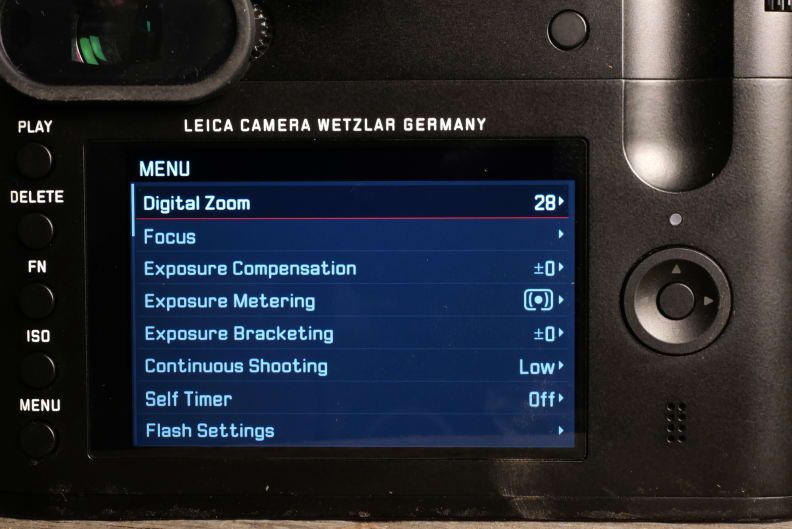 A photo of the Leica Q's rear screen.