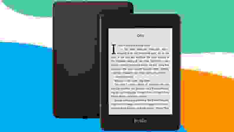 Front and back of e-reader tablet.