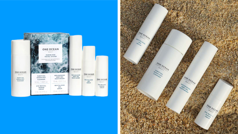 Two sets of One Ocean Beauty travel kits.