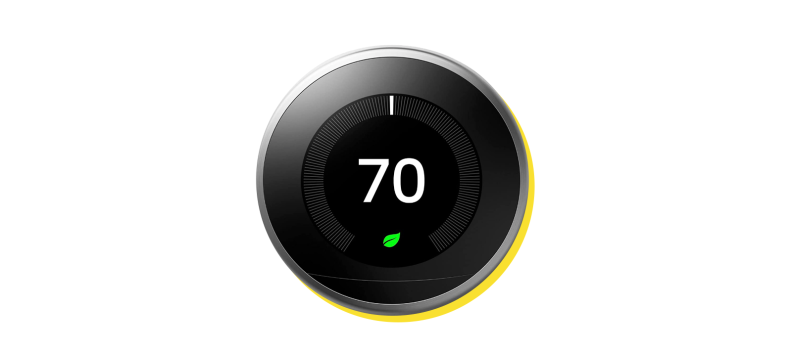 Google Nest Learning Thermostat being used to regulate energy in home.