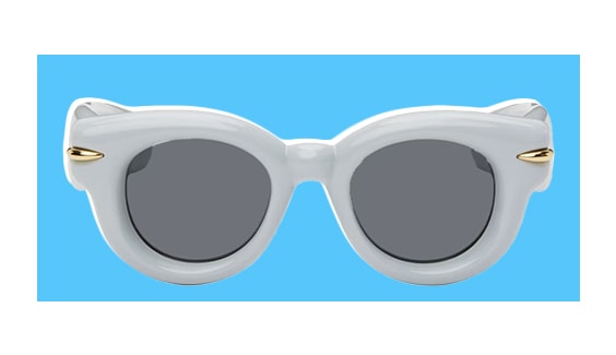 A pair of gray puffy sunglasses.