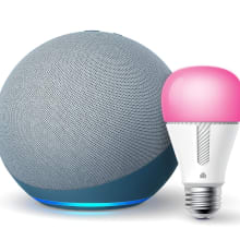 Product image of Echo (4th Generation) with Kasa Smart Color Bulb