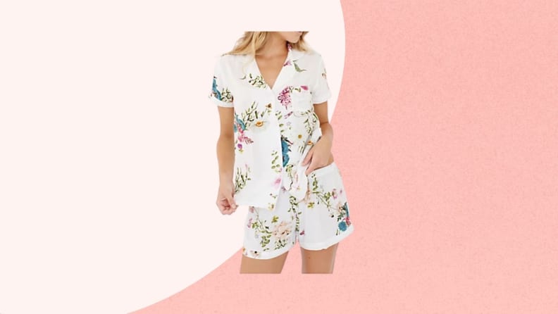 Matching floral and white pajama set