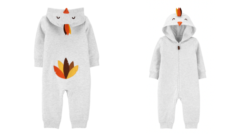 Baby zip-up Thanksgiving outfit