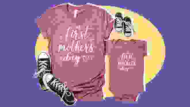 pink matching mom and baby shirts