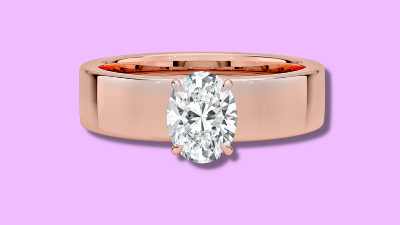 Diamond ring in rose gold setting