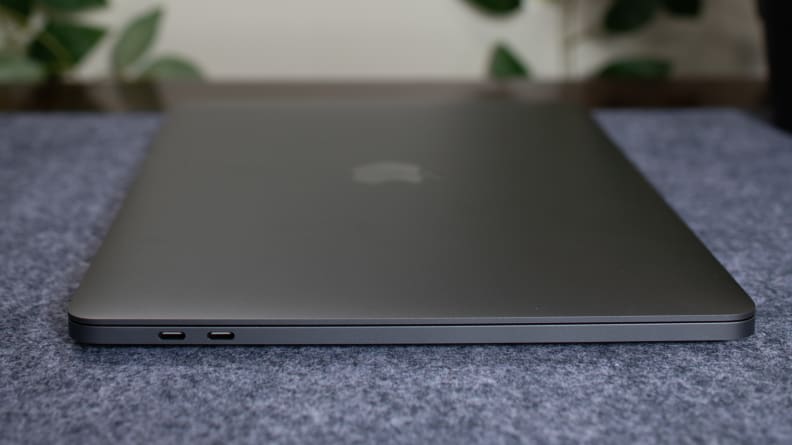A side view of the laptop's left side.