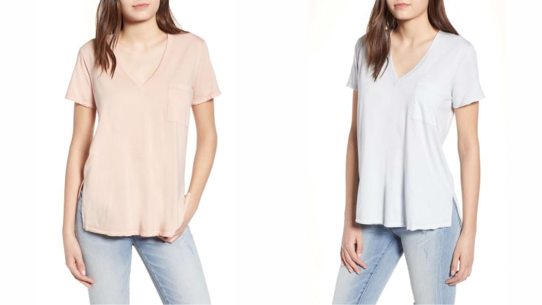 Lush Raw Edge Side Slit Tee