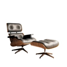 Product image of Leather Swivel Accent Chair with Ottoman