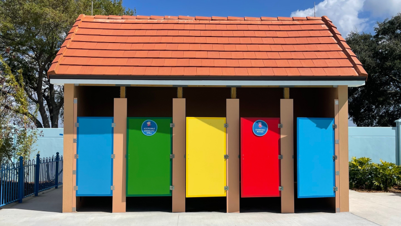 Changing stalls at Muddy Puddles Splash Pad