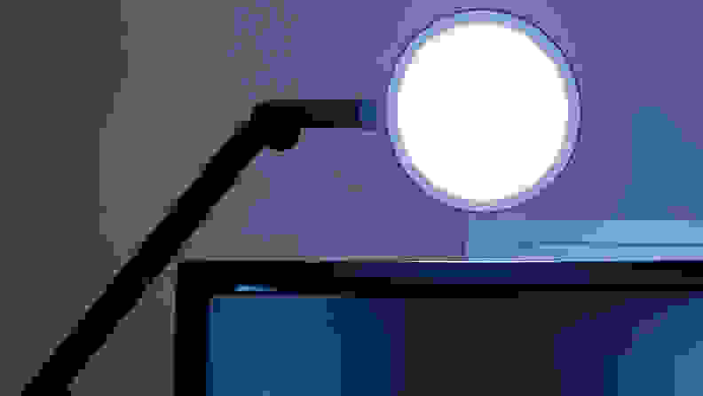 An LED Light from Lume Cube facing forward