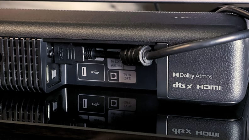 Back of Sony HT-A3000 Soundbar with connection ports.