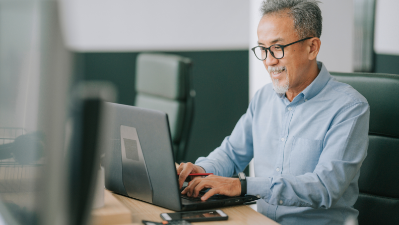 Man working on computer