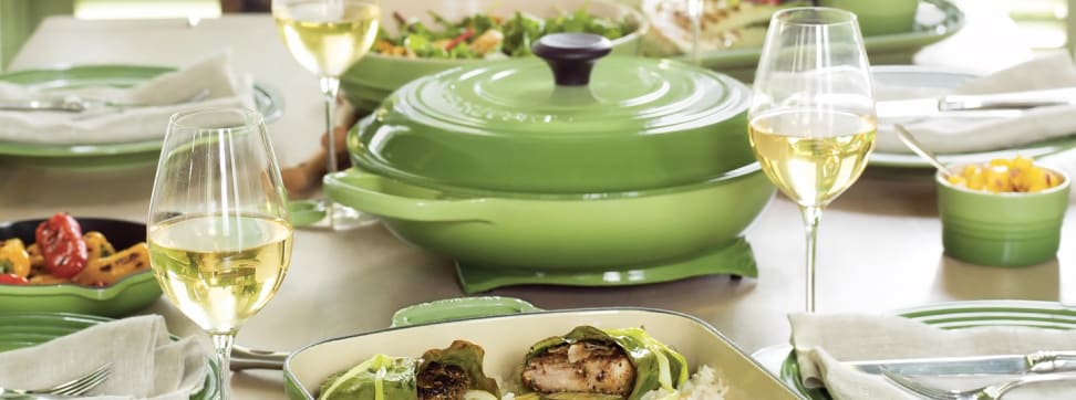 Le Creuset's new "Palm" green finish