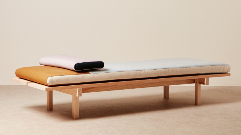 For a minimalist piece for living room or bedroom, Goodee features the Reykjavik Daybed with its frame crafted from strong German Douglas pine by Skagerak.