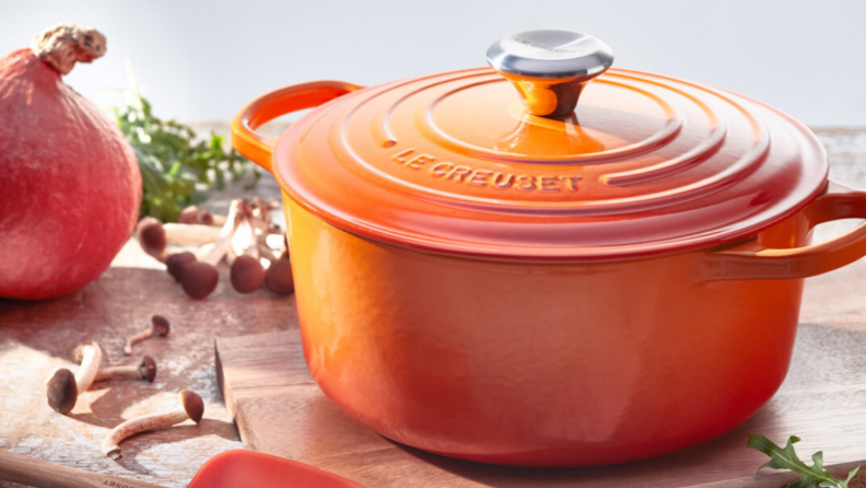 Le Creuset offers a lifetime warranty for their cast iron products.