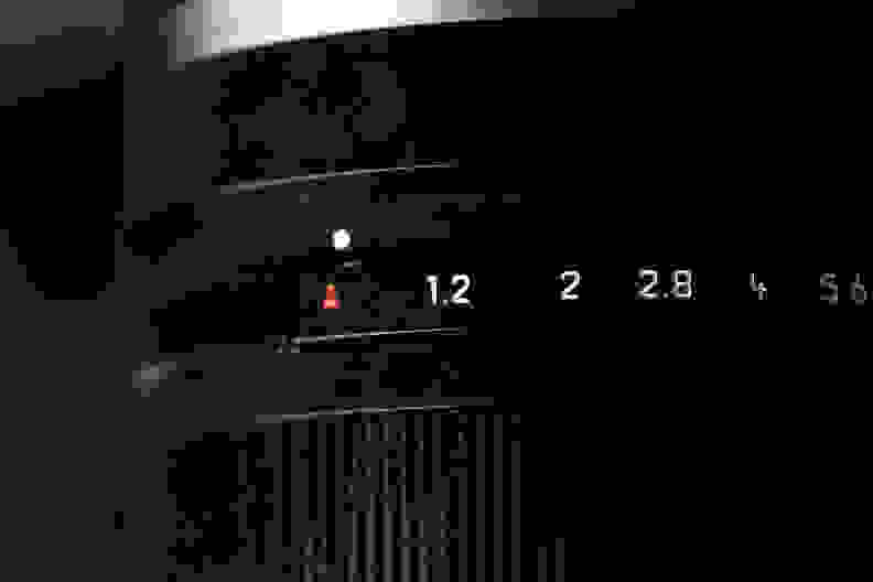 The manual aperture ring feels great, but it's not mechanically linked; it simply tells the camera what to do in M and Av modes.