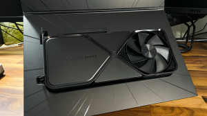The Nvidia RTX 4080 Super in the color black.