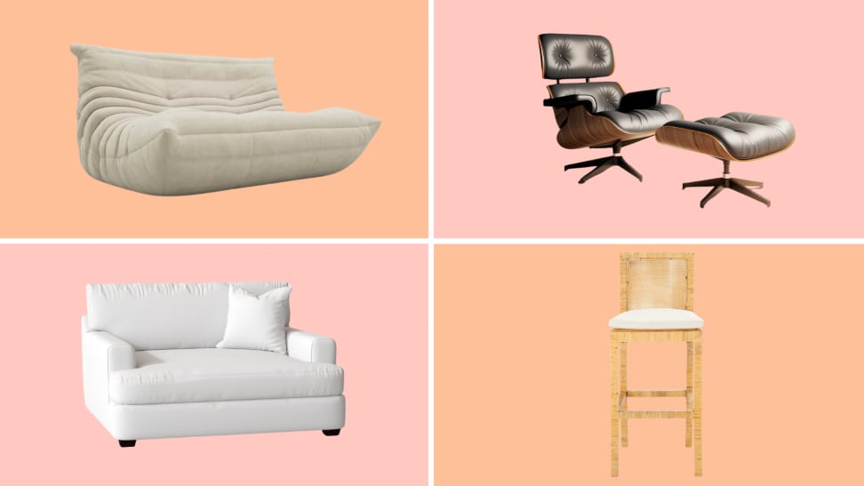 Sofa, Eames chair, love seat, table chair.