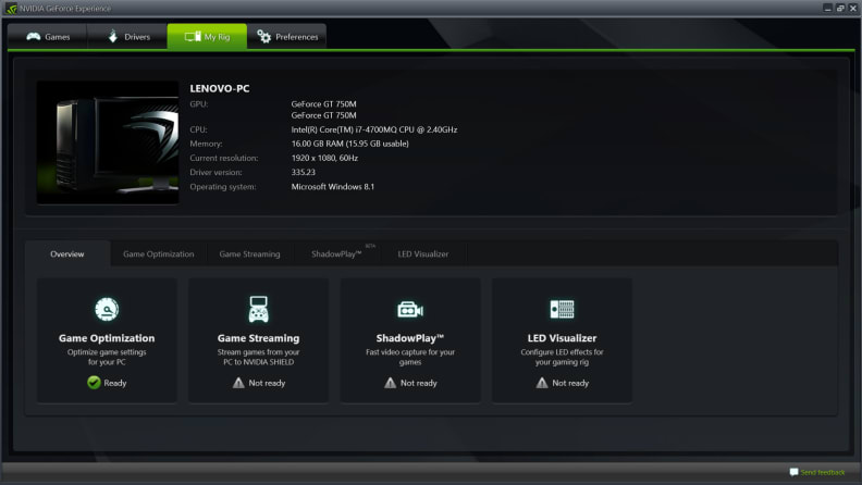 The GeForce Experience software is something hardcore gamers will use frequently.
