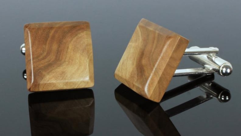 wooden cufflinks