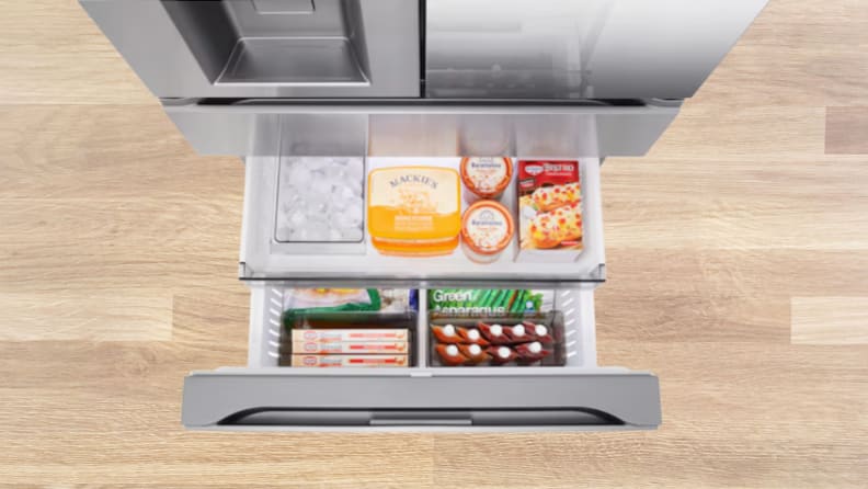 A bird's eye view of a refrigerator drawer