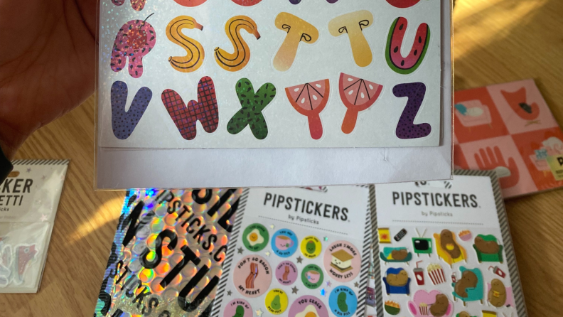Different varieties of stickers.