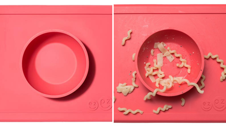 It's easy to clean up after your little one with this one piece bowl and placemat